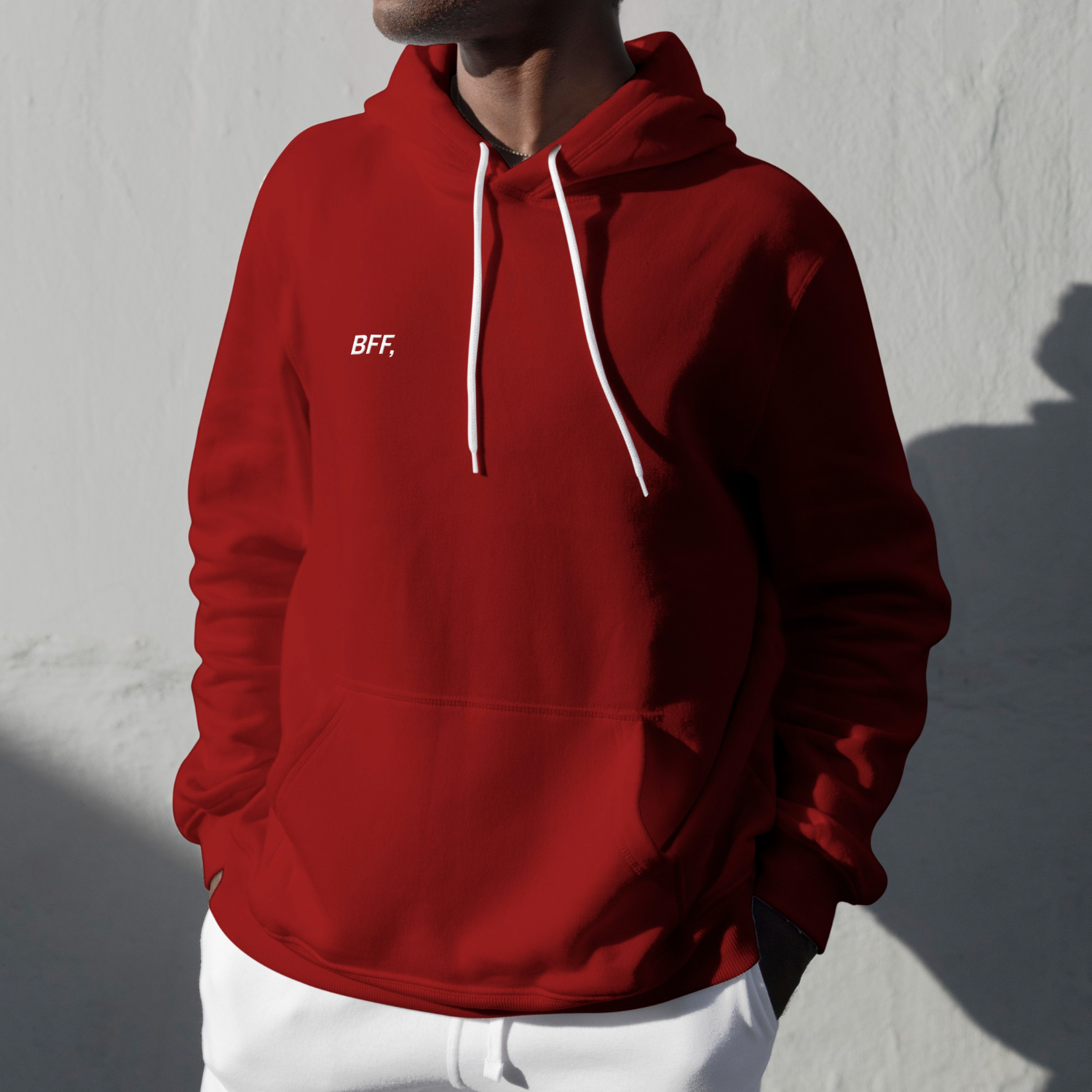 BFF Minimal Red Hoodie